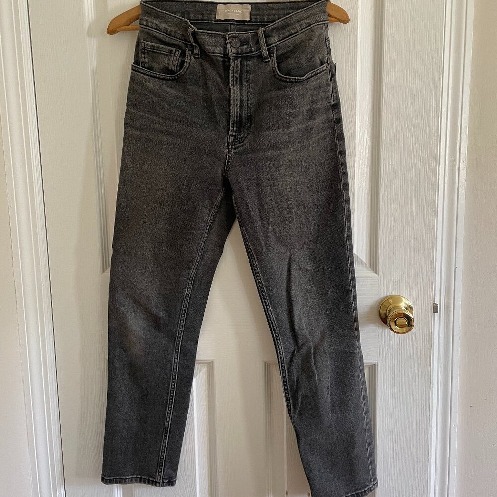 Everlane Womens Cheeky Skinny Jean Size 27 Distressed Black Ankle Crop Denim